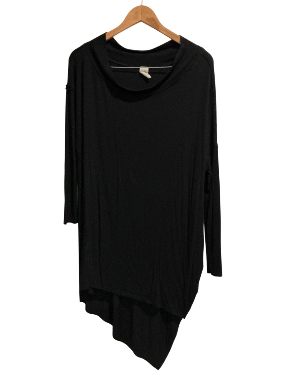 We The Free Asymmetrical Tunic Top High Low Hemline Black